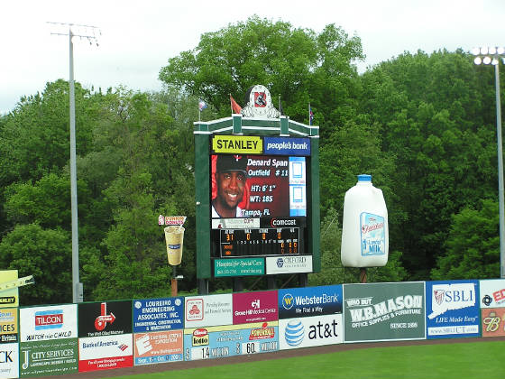 A brand new scoreboard - New Britain Stadium