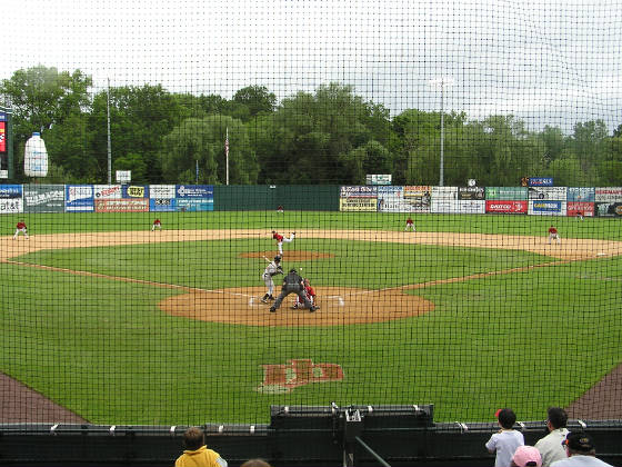 New Britain Stadium from behind Home Plate